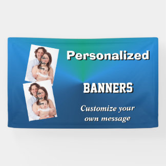 Helle abgestufte blaue Fotoschablone Banner