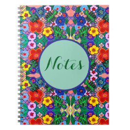 Helle Abstrakte Blume Art Notizblock