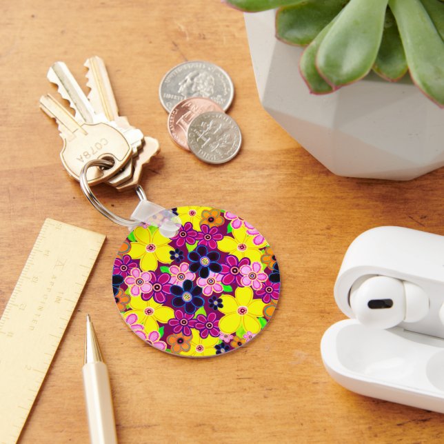 Helle Abstrakte Blume Art Schlüsselanhänger (Schreibtisch)