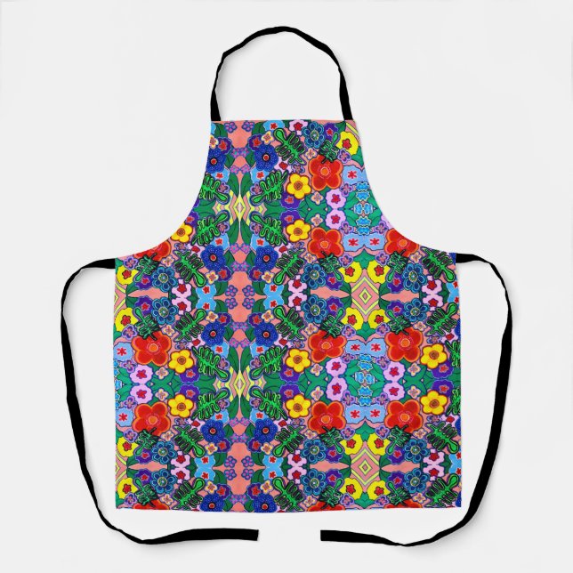 Helle Abstrakte Blume Art Schürze (Vorderseite)