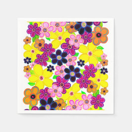 Helle Abstrakte Blume Art Serviette