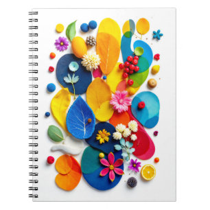 Helle abstrakte florale Mixed-Media-Collage Notizblock