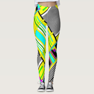 Helle abstrakte geometrische Neonmuster werfen Säu Leggings