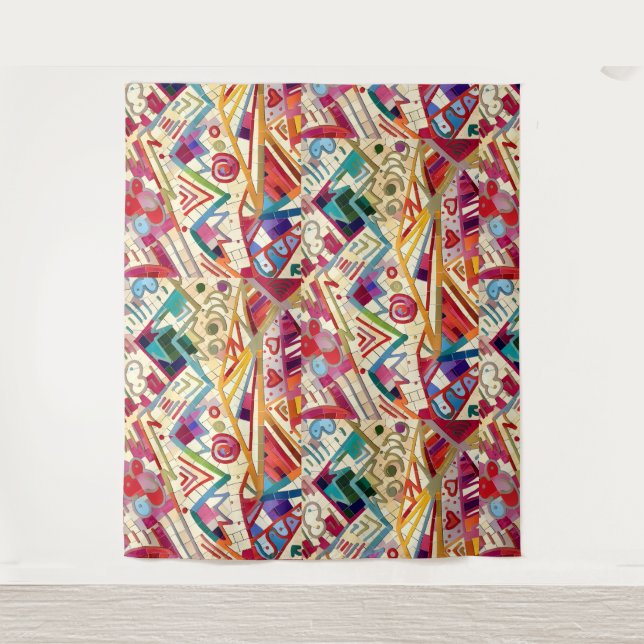 Helle abstrakte Kunst Wandteppich (Vorderseite)