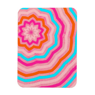 Helle abstrakte lustige Blume in Orange Pink Türki Magnet