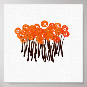 Helle Abstrakte moderne Aquarellkunst Rose drucken Poster