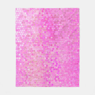 Helle abstrakte Mosaik-Rosa mit Glanz Fleecedecke