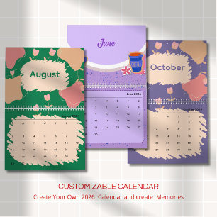 Helle abstrakte Pastellblumen Kalender