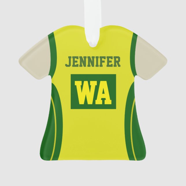 Helle acrylsauerhaut des personalisierten Netball Ornament (Rückseite)