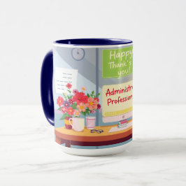 Helle Admin-Tages-Dankeschön-Schreibtisch-Illustra Tasse