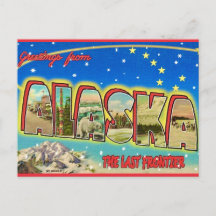 Helle Alaska Vintage-Postkarte 