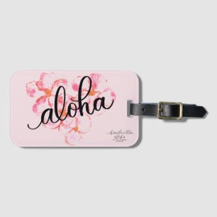 Helle Aloha-Rosa-Plumeria-Blumen-Gepäckanhänger Gepäckanhänger