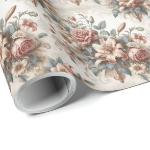 Helle antike Blumenperfektion Geschenkpapier