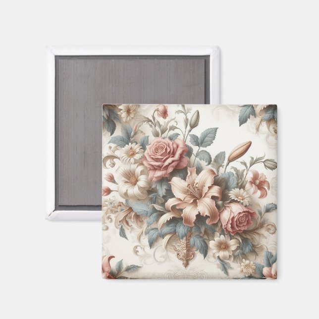 Helle antike Blumenperfektion Magnet (Vorderseite/Rückseite)