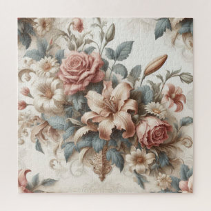 Helle antike Blumenperfektion Puzzle
