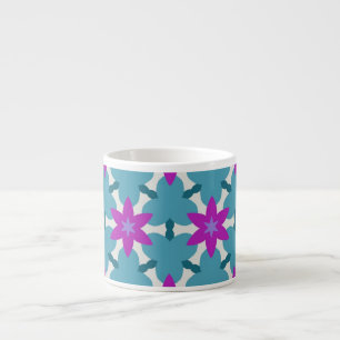 Helle Aquamarine und Lila Star-Blume cvpp4 Espressotasse