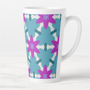 Helle Aquamarine und Lila Star-Blume PP4 Milchtasse