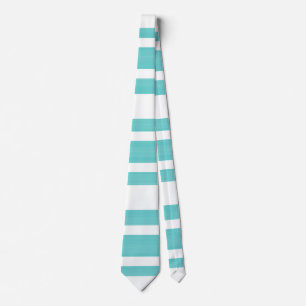 Helle aquamarine und weiße Streifen Krawatte