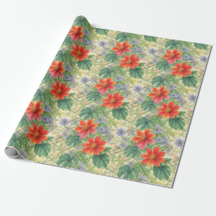 Helle Aquarell-Blume Geschenkpapier