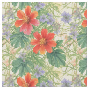 Helle Aquarell-Blume Stoff