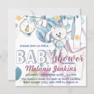 Helle Aquarell schöne, helle Babydusche Einladung