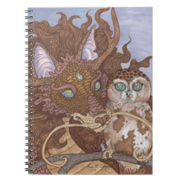 Helle Augen Owl und Dragon Notizblock