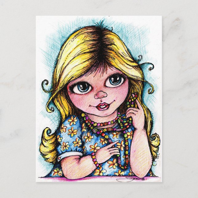 Helle Augen und schöne Beeren Postkarte (Vorderseite)