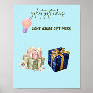Helle Azure Geschenkideen Süßes Ästhetik Poster