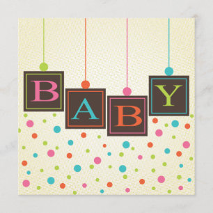 Helle BABY Blöcke neutrale Babydusche Einladung