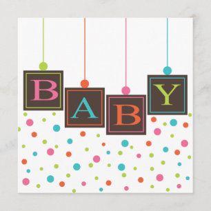 Helle BABY Blöcke neutrale Babydusche in Farben Einladung