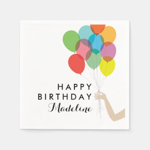 Helle Balloons individuelles Happy Birthday Napkin Serviette