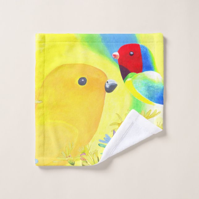 Helle Batik Vögel Waschlappen (Waschlappen)