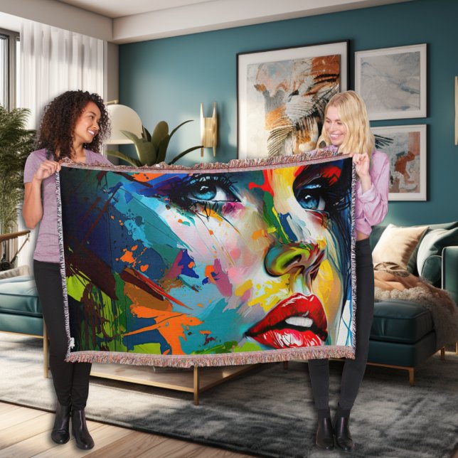 Helle Beauty Painted Frauen Gesicht Stilvoll Decke (Von Creator hochgeladen)