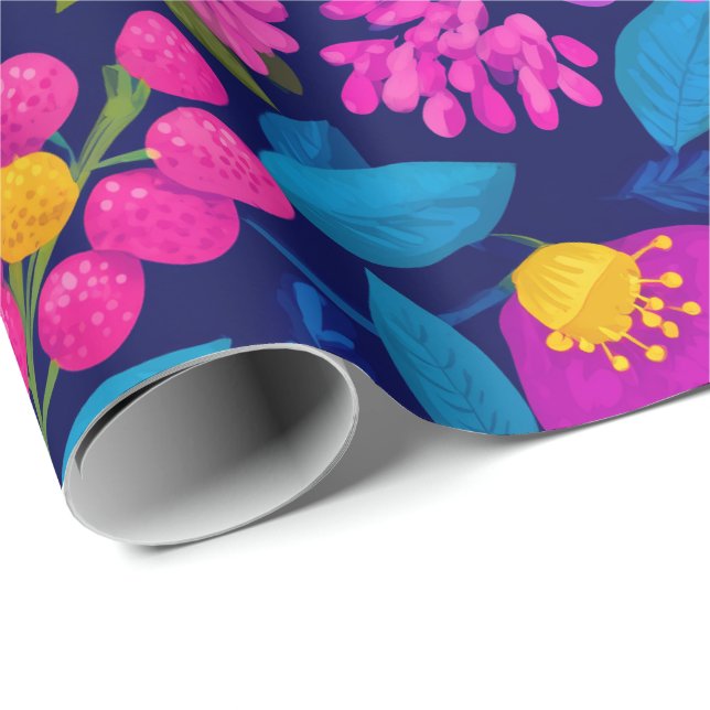 Helle Beeren Blumenmuster Geschenkpapier (Rolleneckpunkt)