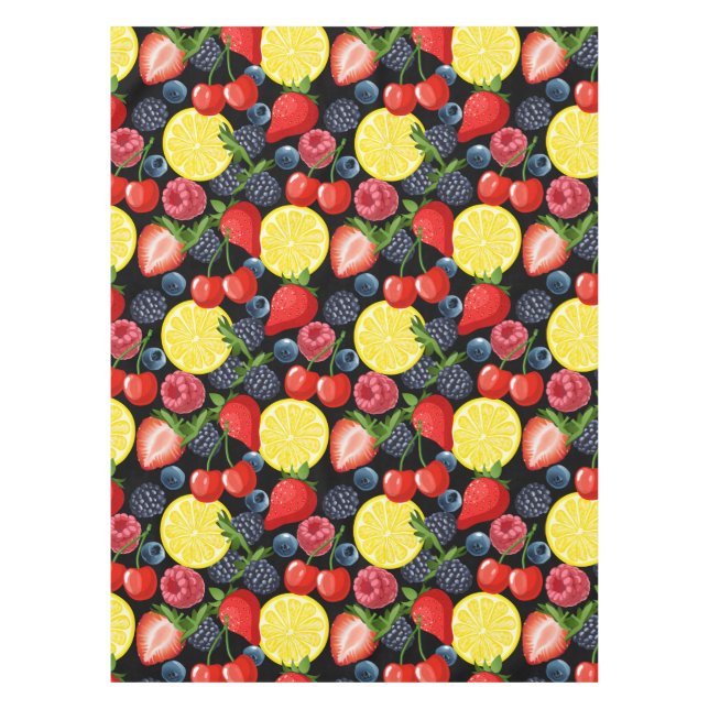 Helle Berries & Lemon Tableclout Tischdecke (Vorderseite)