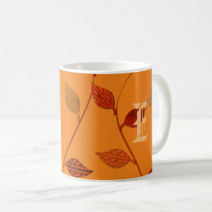 Helle Blätter Mit Monogramm Tasse