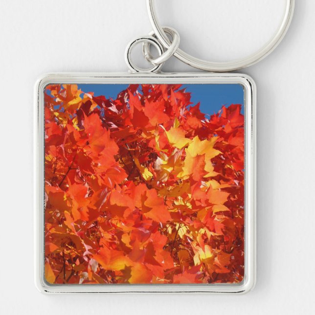 Helle Blätter Schlüsselanhänger Herbst Orange (Vorne)
