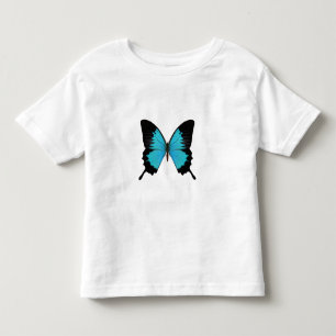 Helle Blau- und Schwarz-Schmetterling Originalfarb Kleinkind T-shirt