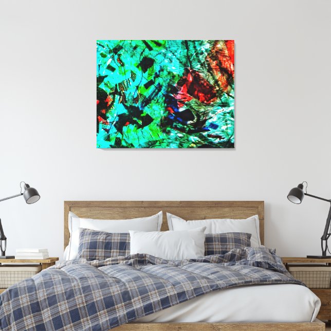 Helle blaue abstrakte gedehnte Leinwanddrucke,Hell Leinwanddruck (Insitu (Schlafzimmer))