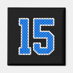 Helle blaue athletische Sportjacke Nummer 15 Magnet
