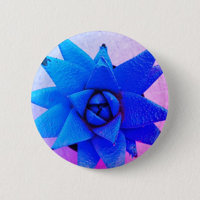 Helle blaue Blume Button (Vorderseite)