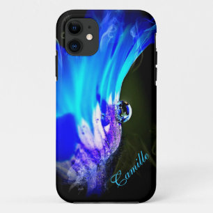 Helle blaue Blume mit Wassertropfen iPhone 5 Hülle