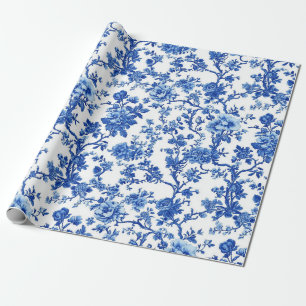 Helle blaue Blumengarten-Party-Geschenkpapier mit Geschenkpapier