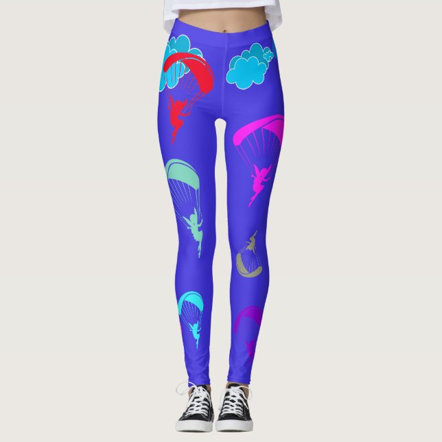 Helle blaue bunte Elf-Leggings Leggings (Vorderseite)