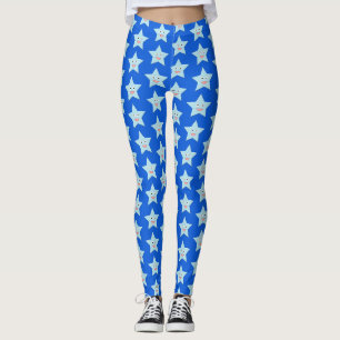 Helle Blaue Feier Stern Leggings