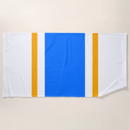 Helle blaue, gelbe, weiße Streifen Strandtuch