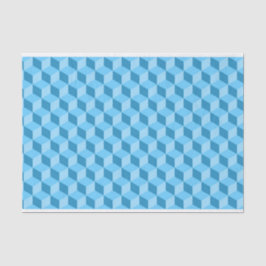 HELLE BLAUE GEOMETRISCHE KUBE-PATTER SEIDENPAPIER