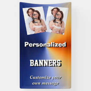 Helle blaue kundenspezifische Fotoschablone Banner