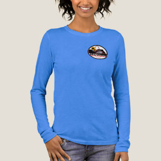 Helle blaue MOKAN-Badlanders Damen LH-Logo Tri-Blend Shirt