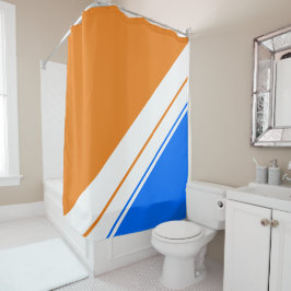 Helle blaue Orange Streifen Duschvorhang